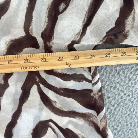 Chicos Top Womens 3 US Extra Large Brown Multi Zebra Stripes 3/4 Sleeves Blouse - Picture 7 of 9
